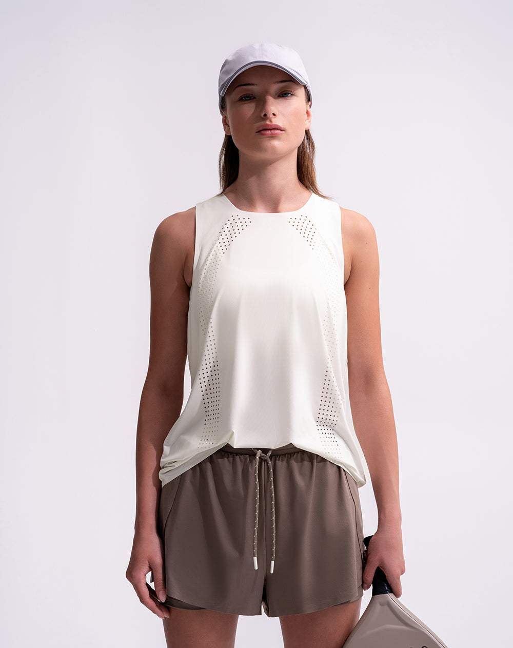 Camiseta esqueleto deportiva control humedad habano mujer