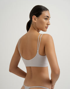 Top soporte alto seamless plateado