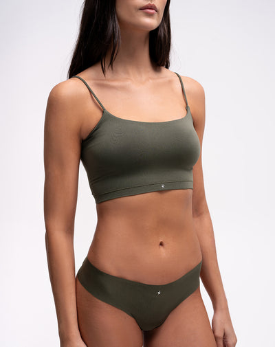 Top soporte alto seamless verde