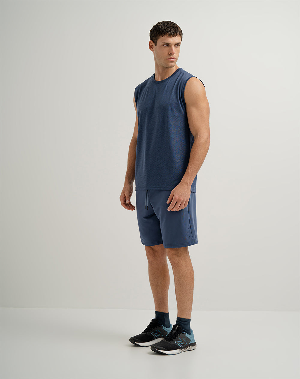 Camiseta deportiva  hombre control humedad azul