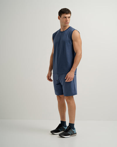 Camiseta deportiva  hombre control humedad azul