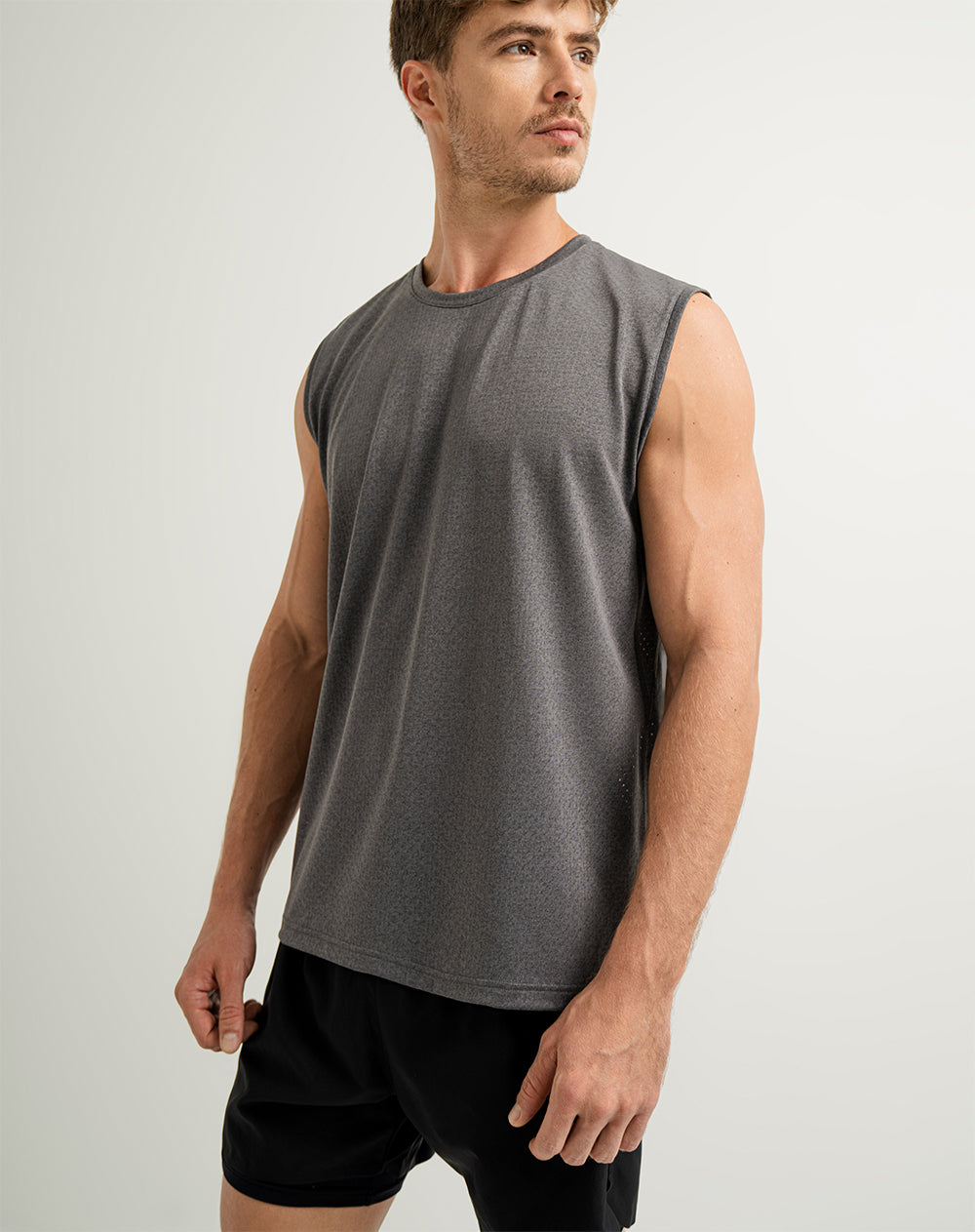 Camiseta esqueleto deportiva  hombre control humedad gris