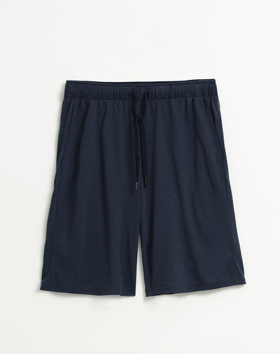 Bermuda de pijama hombre algodón sostenible azul oscuro