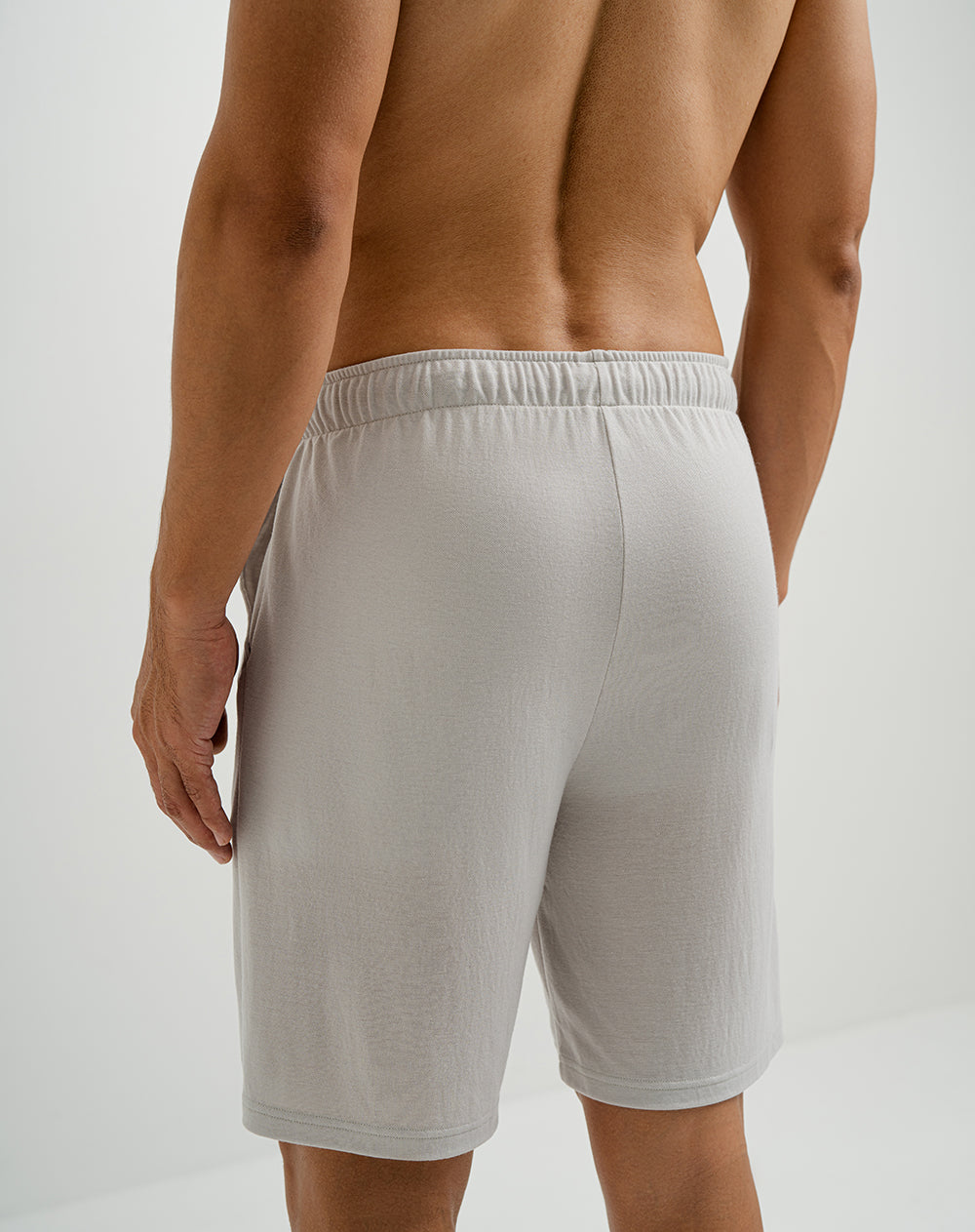 Bermuda de pijama hombre algodón sostenible gris claro
