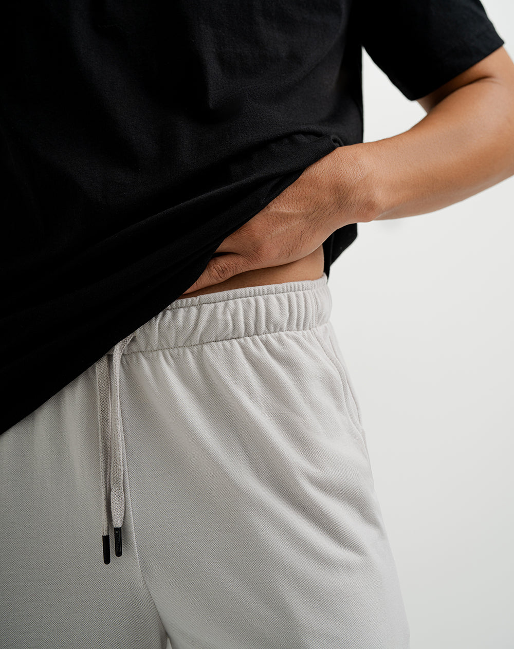 Bermuda de pijama hombre algodón sostenible gris claro