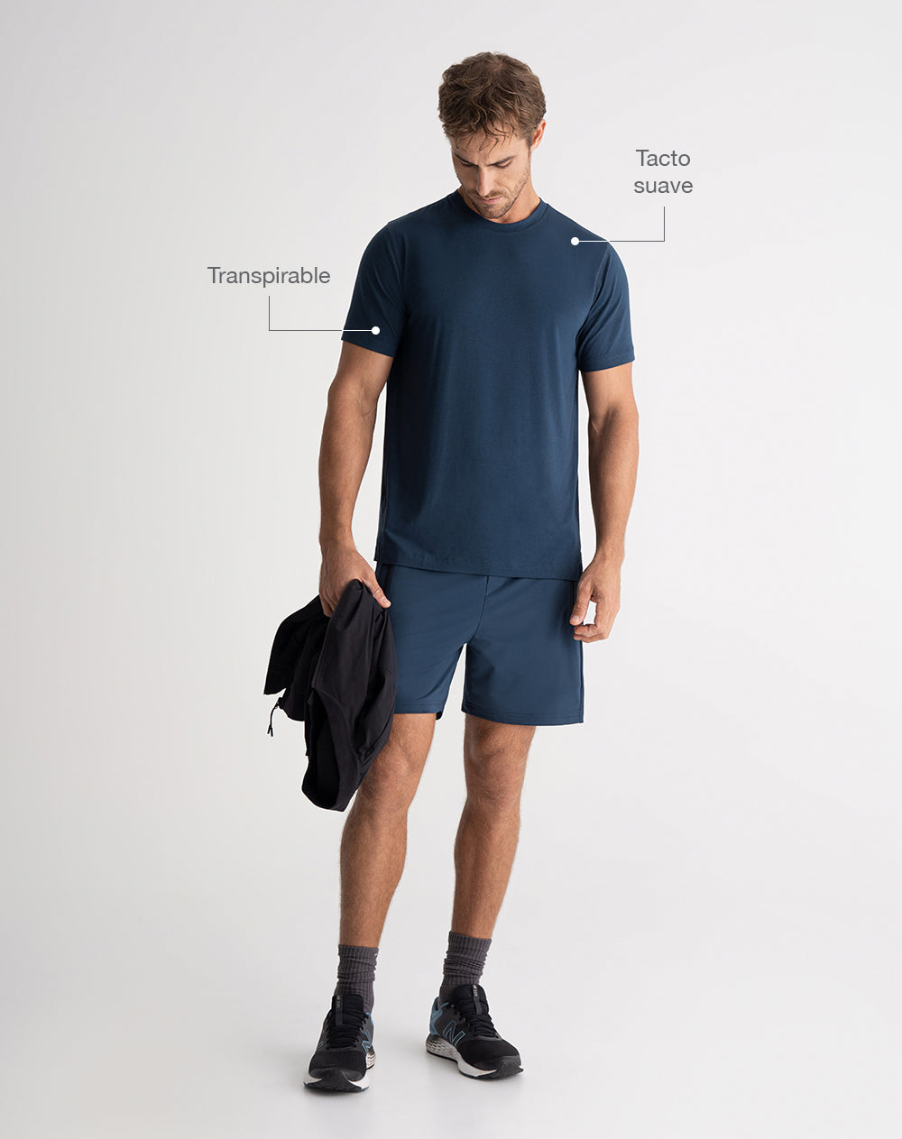 Camiseta deportiva tacto frío azul hombre