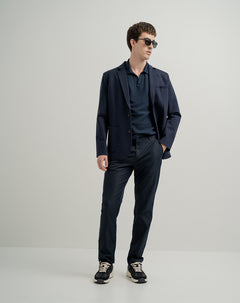 Pantalón chino regular bolsillos laterales azul hombre