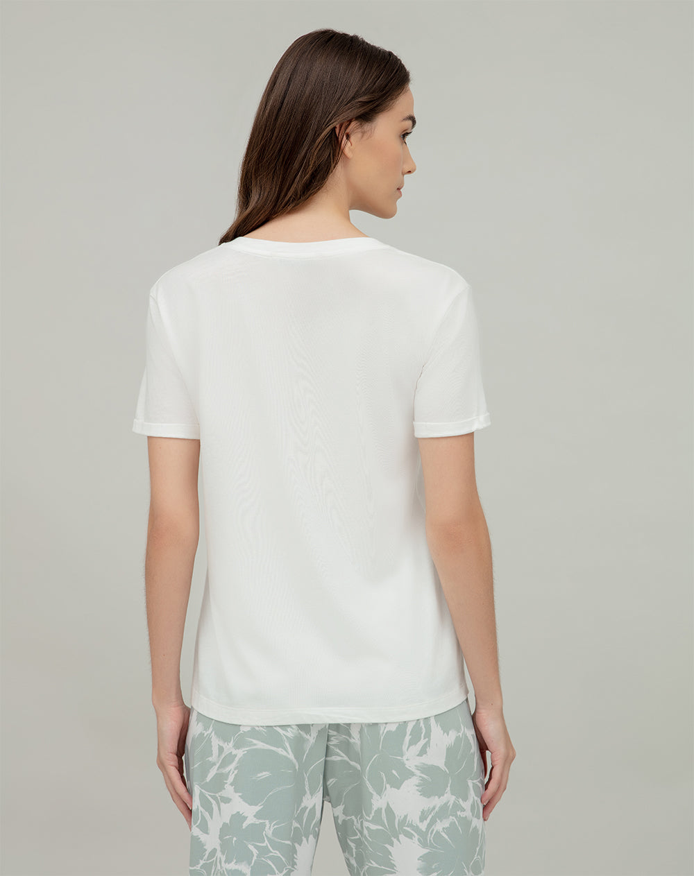Camiseta relaxed fit manga corta blanca