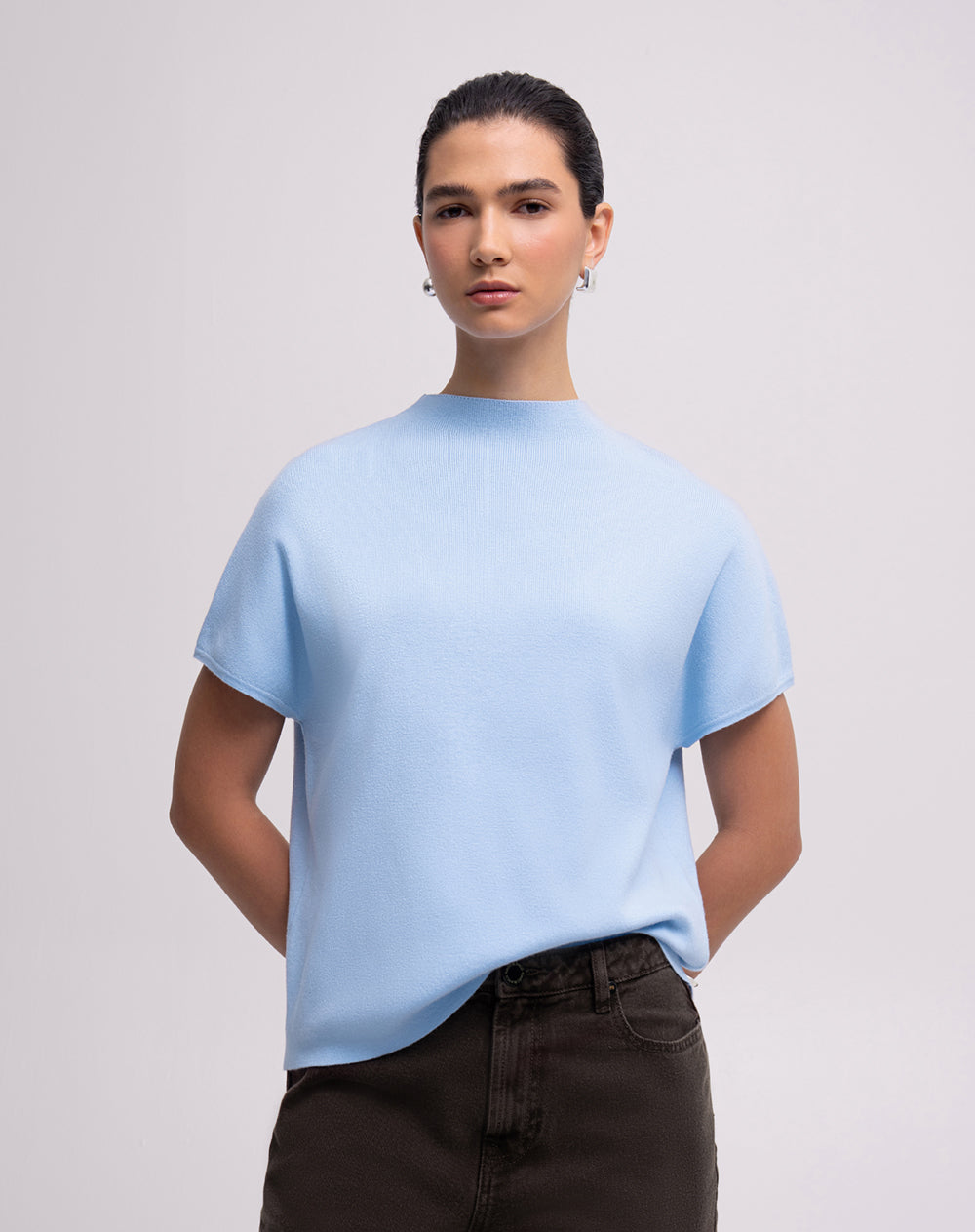 Camiseta regular fit azul clara