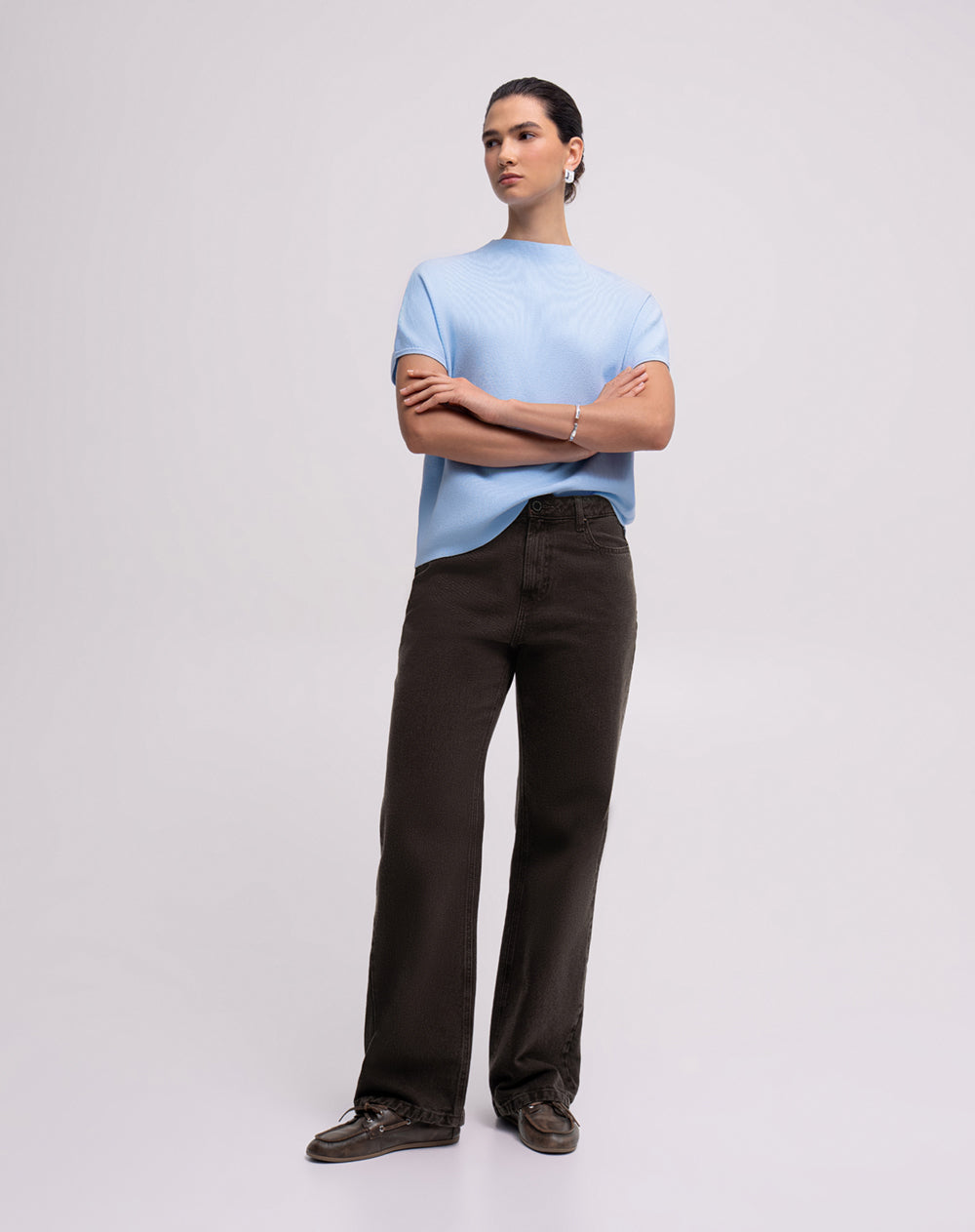 Camiseta regular fit azul clara
