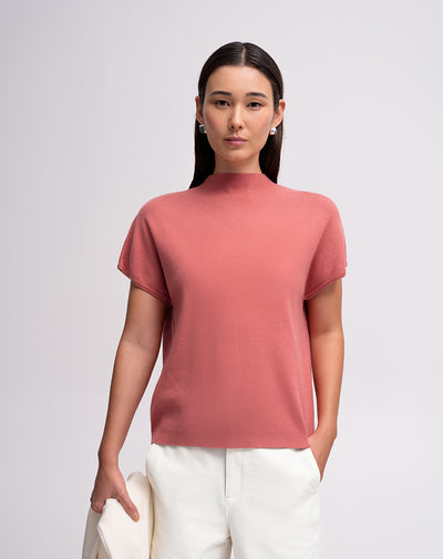 Camiseta regular rosada mujer