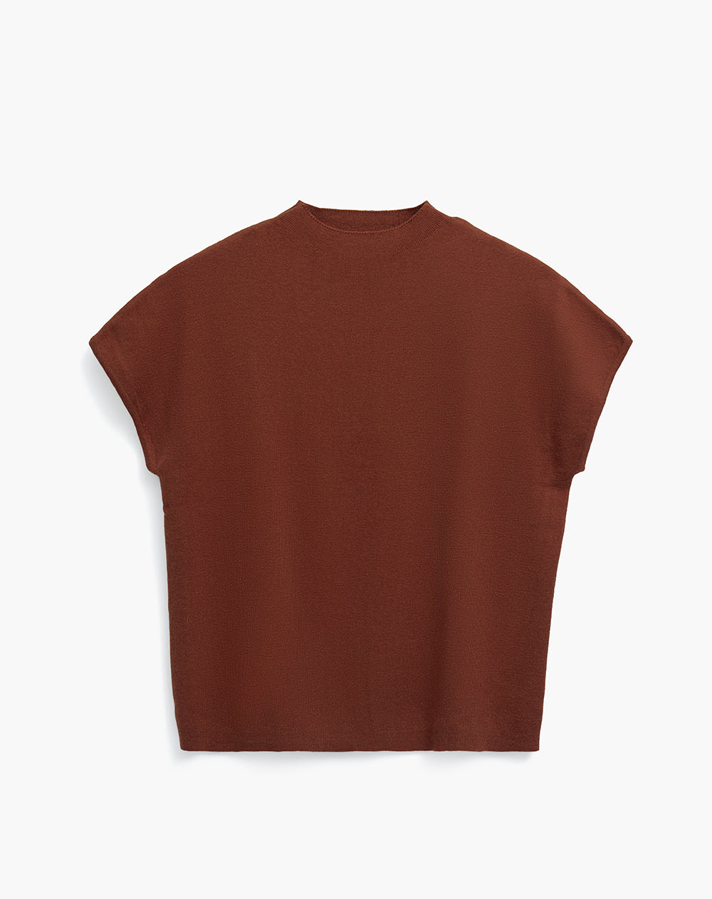 Camiseta regular tejido de punto vinotinto mujer