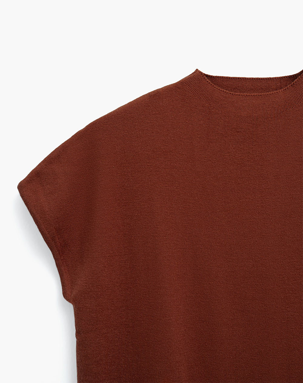 Camiseta regular tejido de punto vinotinto mujer