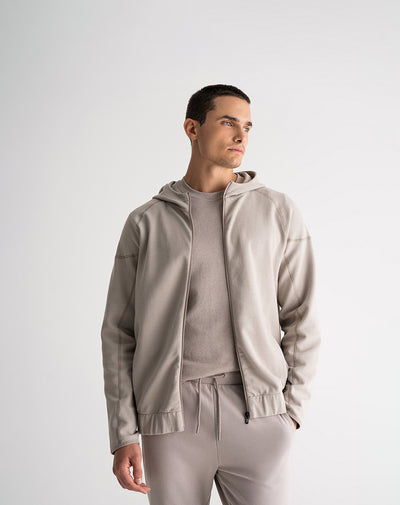 Chaqueta regular fit sin capucha taupe