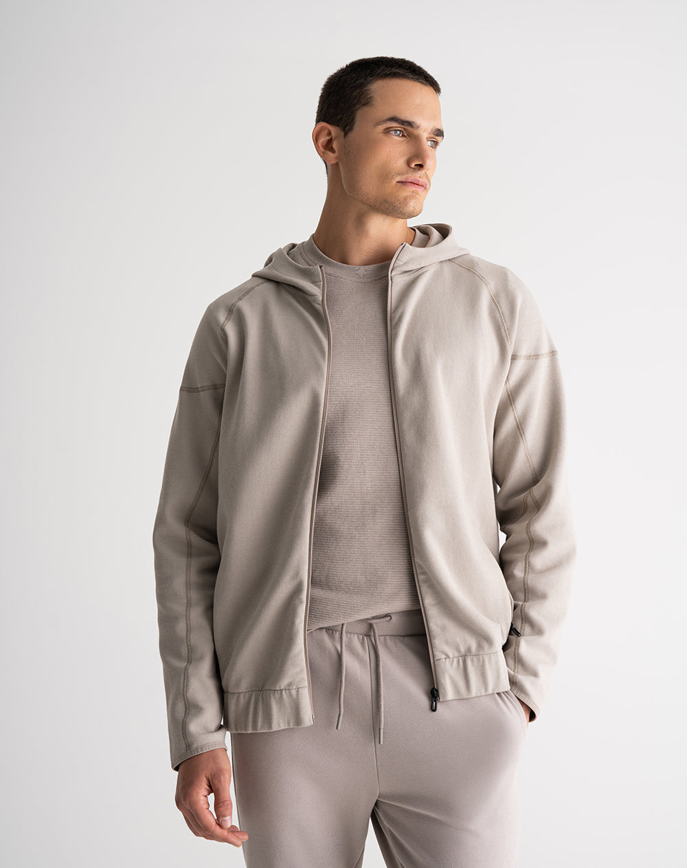 Chaqueta regular fit sin capucha taupe