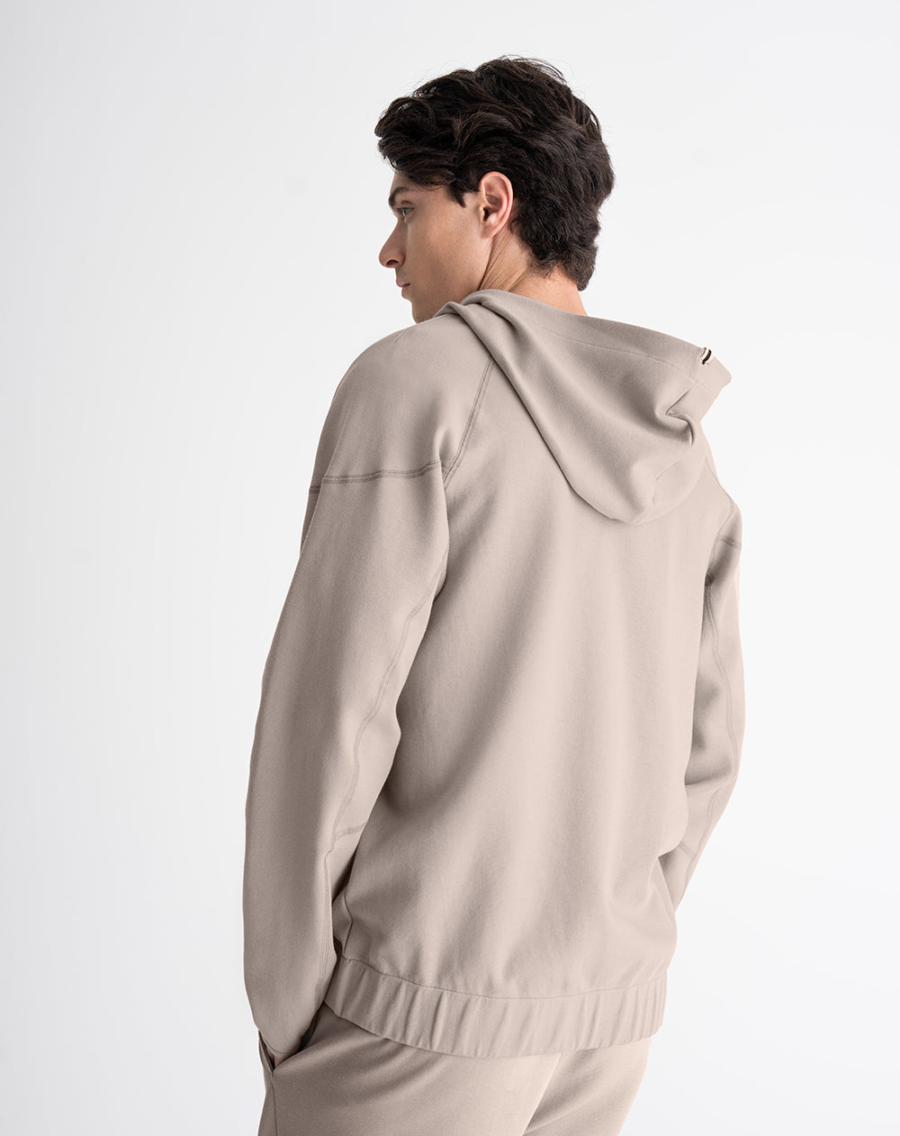 Chaqueta regular fit con capucha taupe hombre