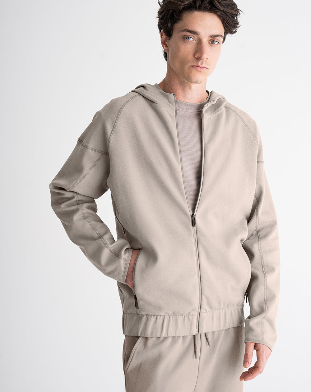Chaqueta confort regular taupe hombre