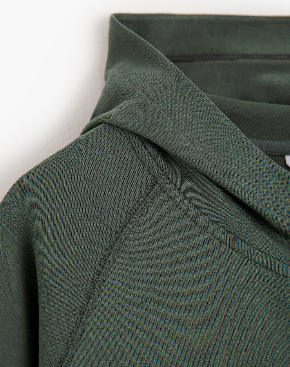 Chaqueta en algodón sostenible con cierre y capucha verde oscuro hombre