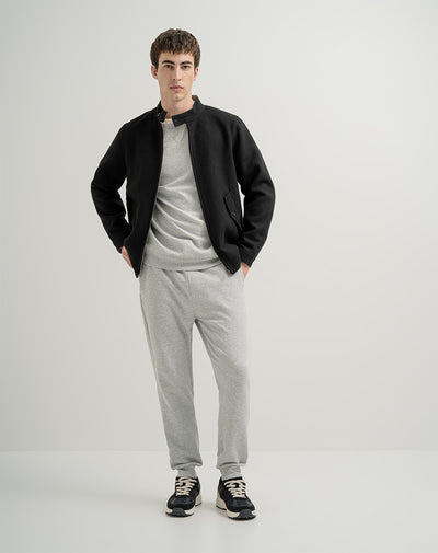 Jogger algodón sostenible semi ajustado gris claro para hombre