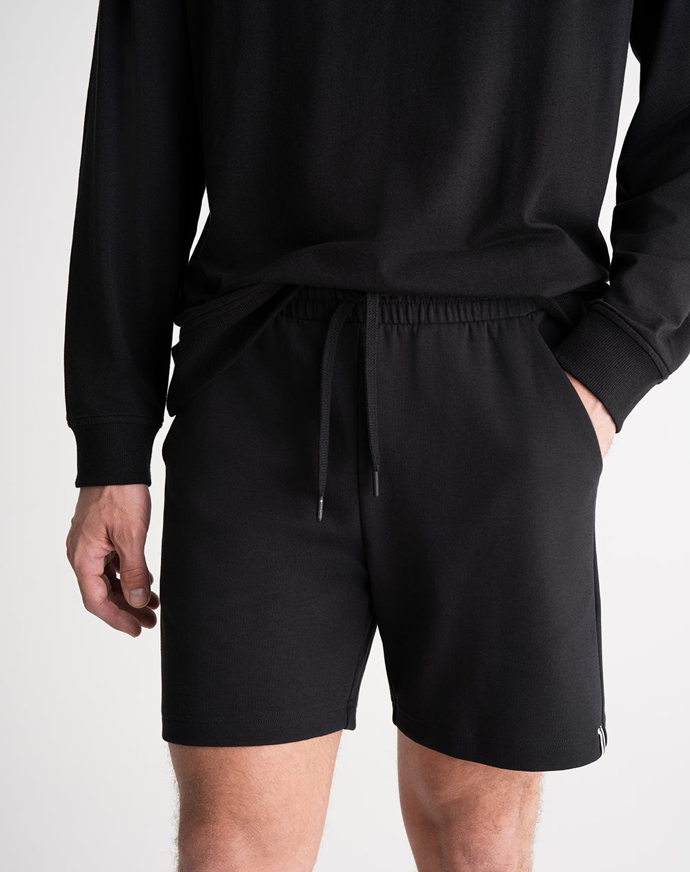 Bermuda algodón regular negra hombre