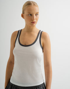 Camiseta sin mangas en algodón sostenible blanca para mujer