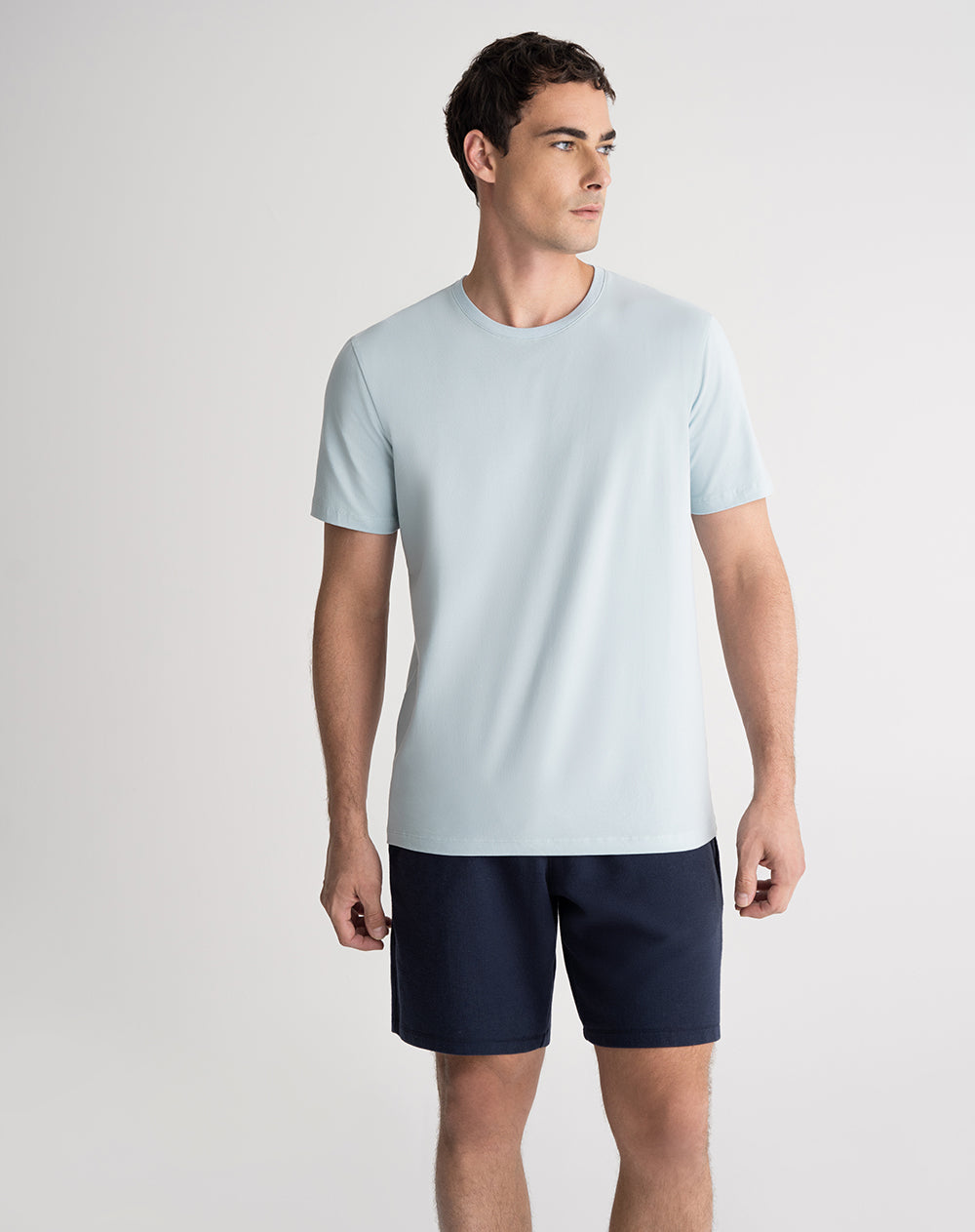 Camiseta de pijama hombre algodón pima azul