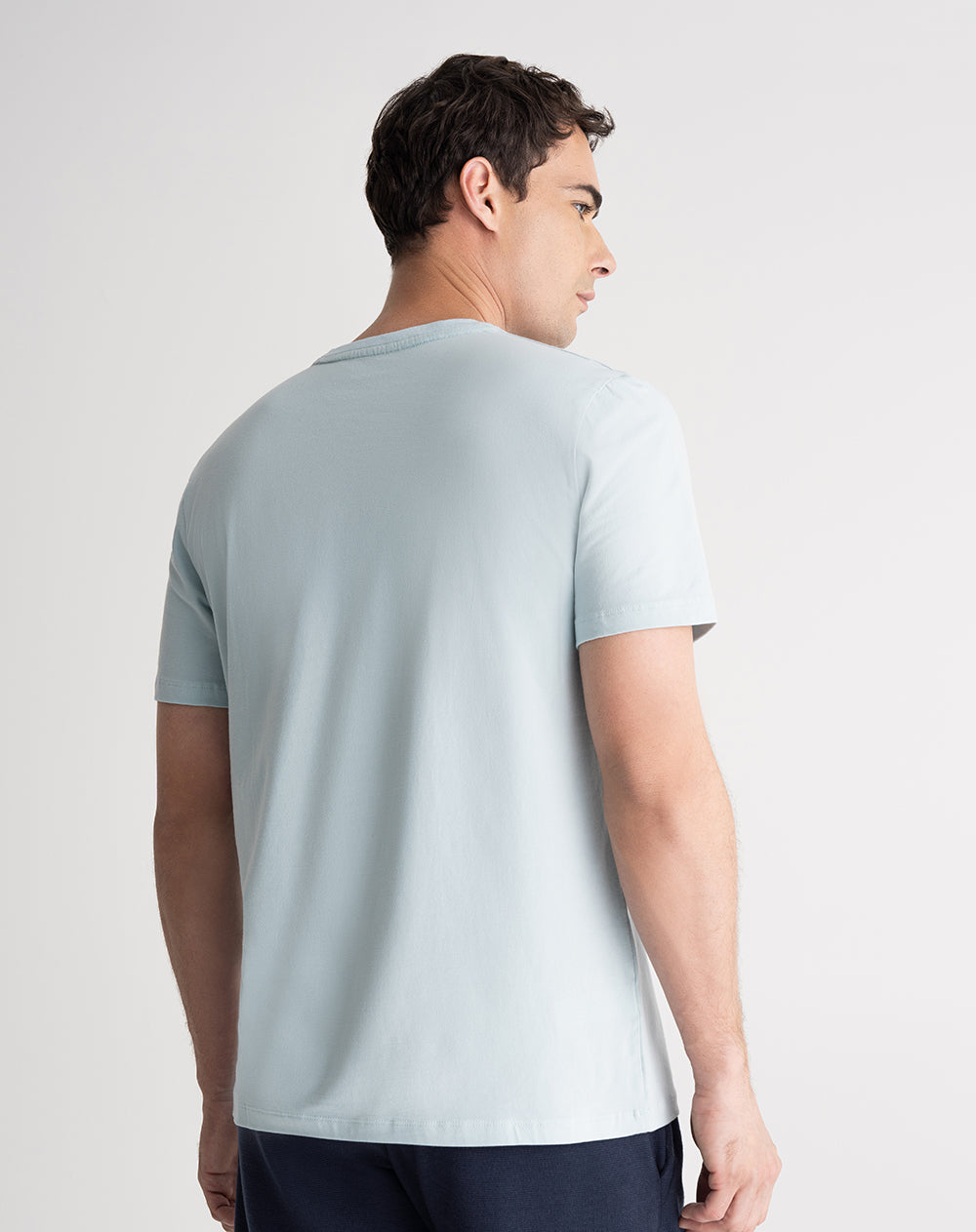 Camiseta de pijama hombre algodón pima azul