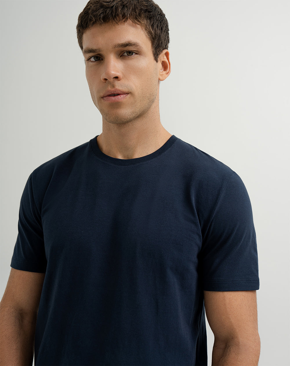 Camiseta de pijama hombre algodón pima azul oscuro