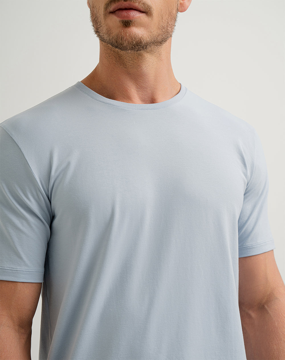 Camiseta de pijama hombre algodón pima azul claro