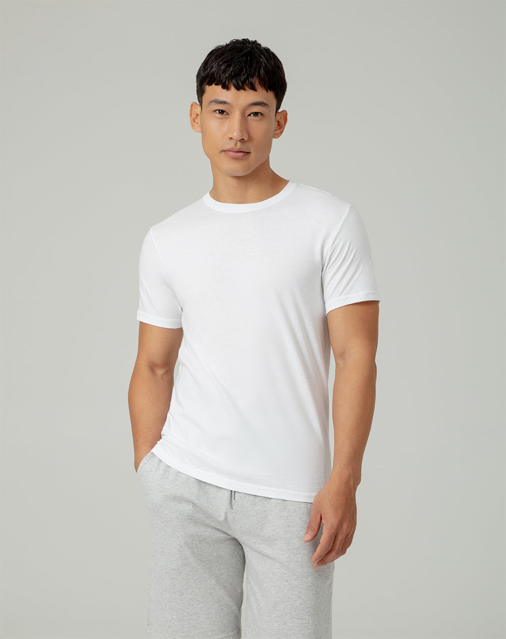 Camiseta de pijama hombre algodón pima blanca