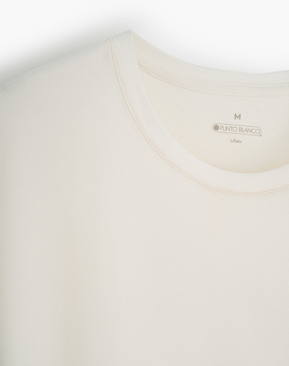 Camiseta de pijama hombre algodón pima crema