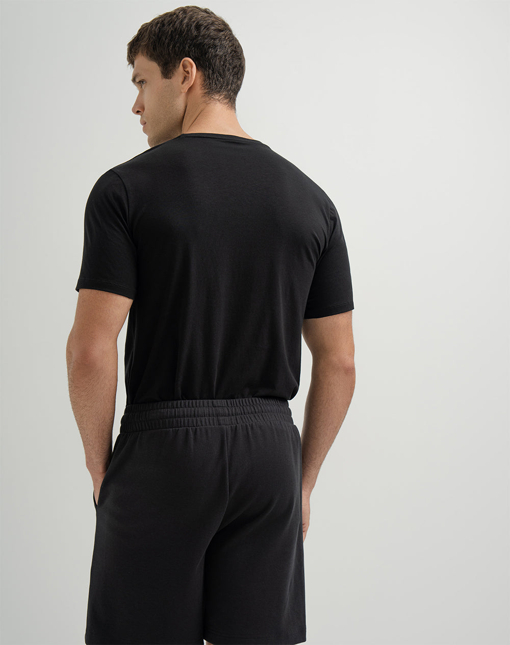 Camiseta de pijama hombre algodón pima negro