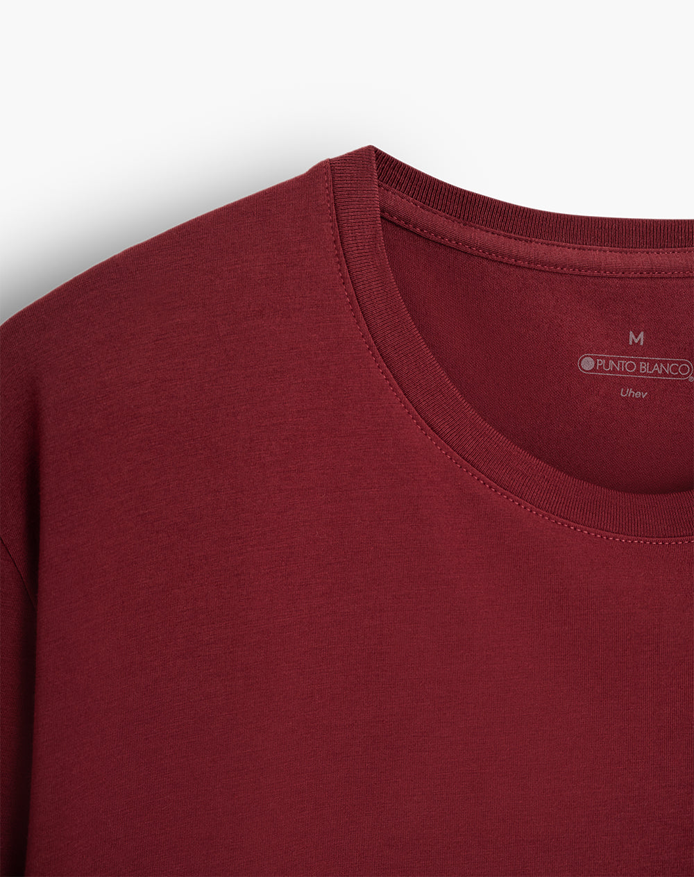 Camiseta de pijama hombre algodón pima vinotinto