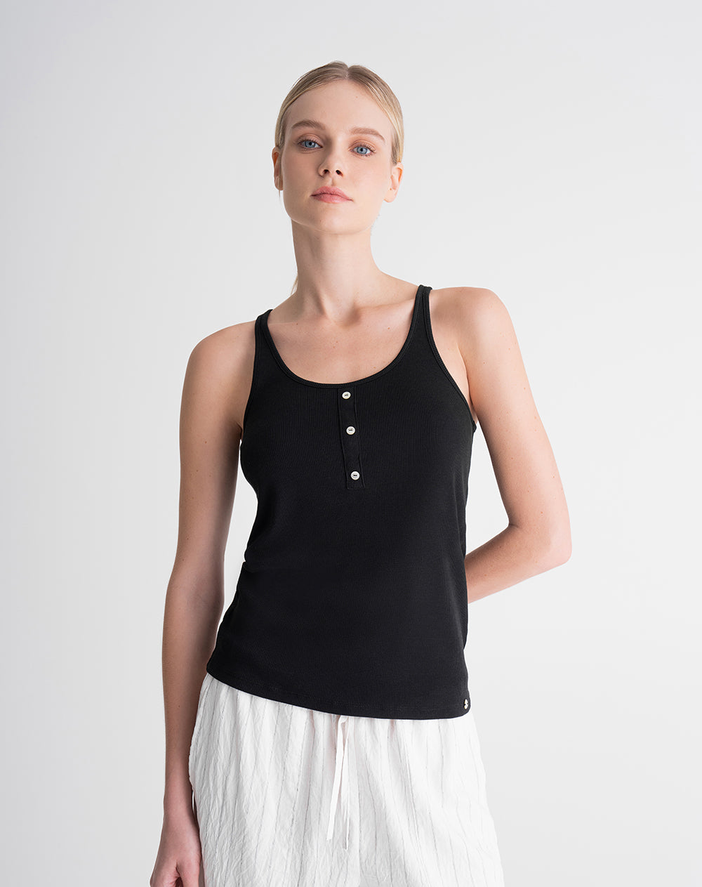 Camiseta esqueleto de pijama mujer algodón negra