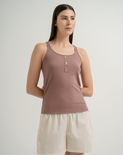 Camiseta sisa de pijama mujer algodón sostenible palo de rosa