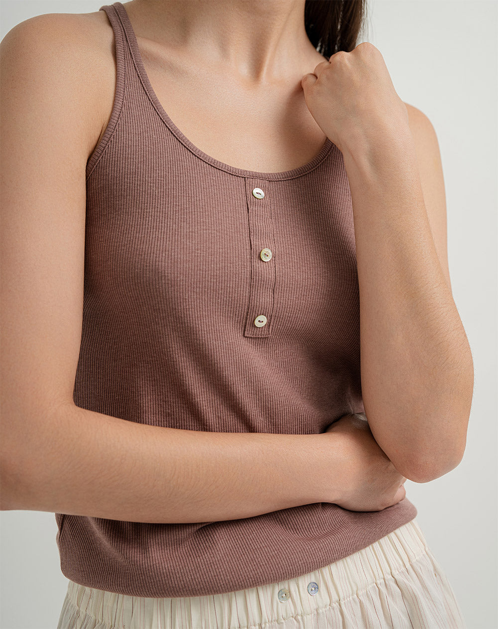 Camiseta sisa de pijama mujer algodón sostenible palo de rosa