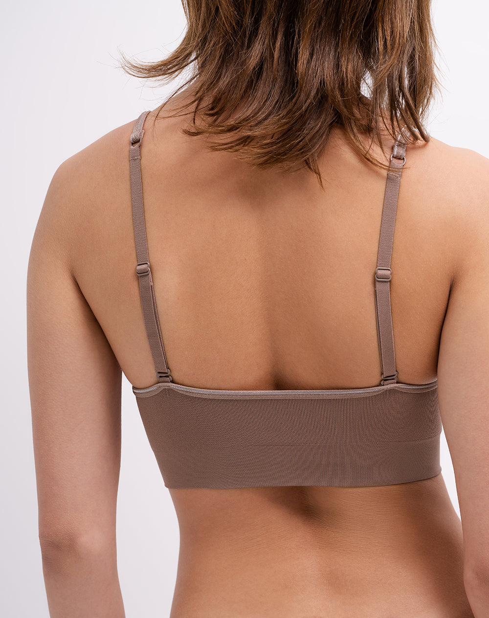 Top soporte medio seamless copas removibles café