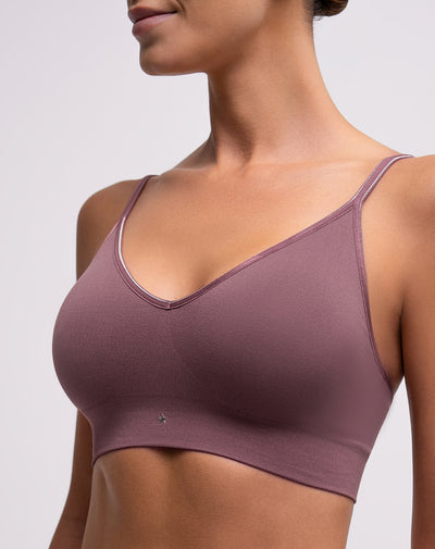 Top soporte medio seamless copas removibles morado