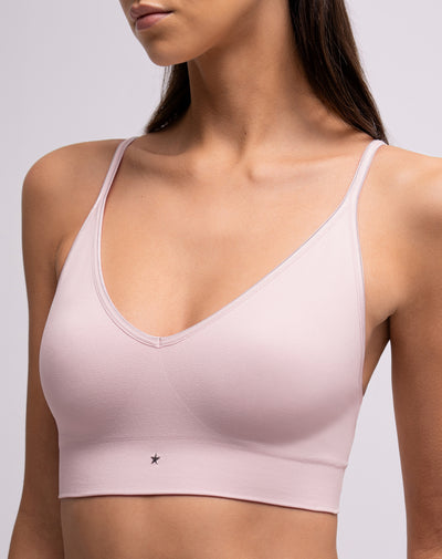 Top soporte medio seamless copas removibles rosado