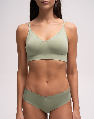 Top soporte medio seamless copas removibles verde