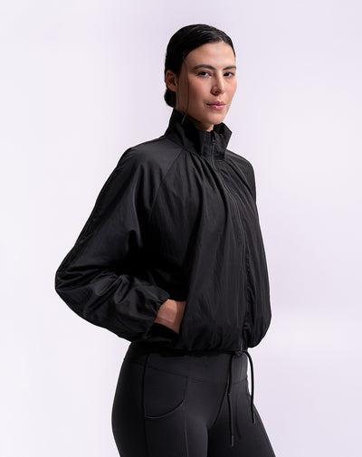 Chaqueta oversized fit sin capucha negra