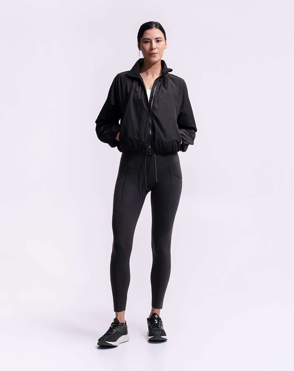 Chaqueta oversized fit sin capucha negra