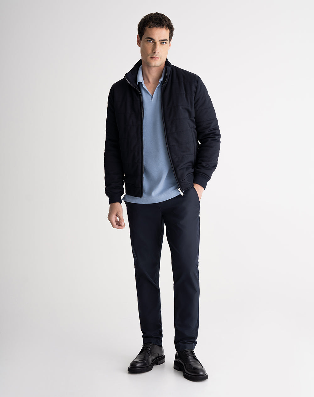 Polo regular algodón azul hombre