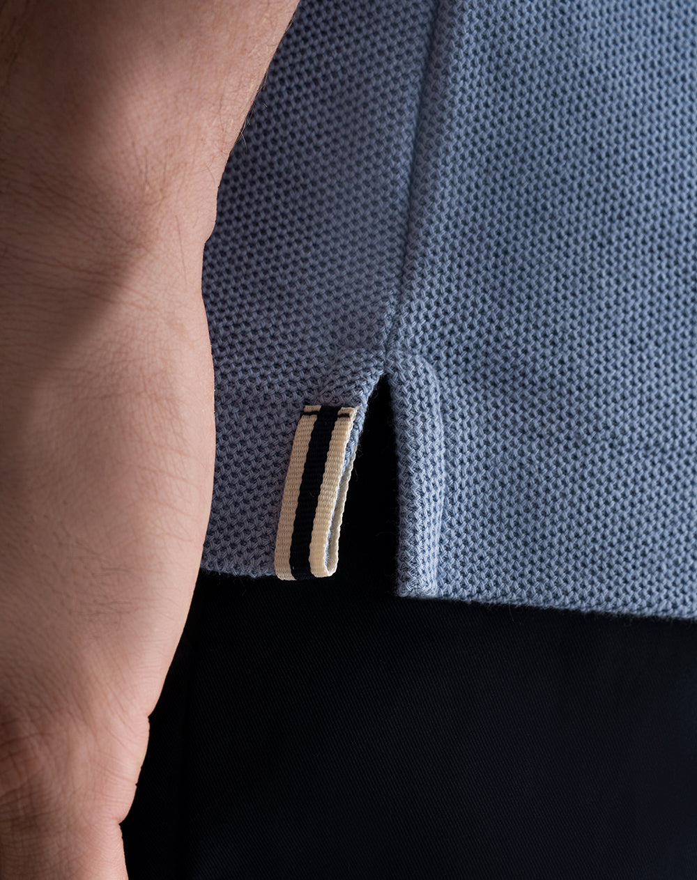 Polo regular algodón azul hombre