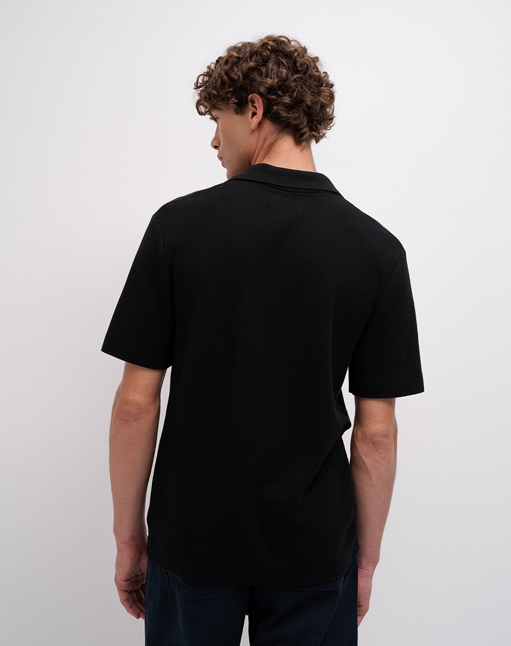 Polo regular algodón negra hombre