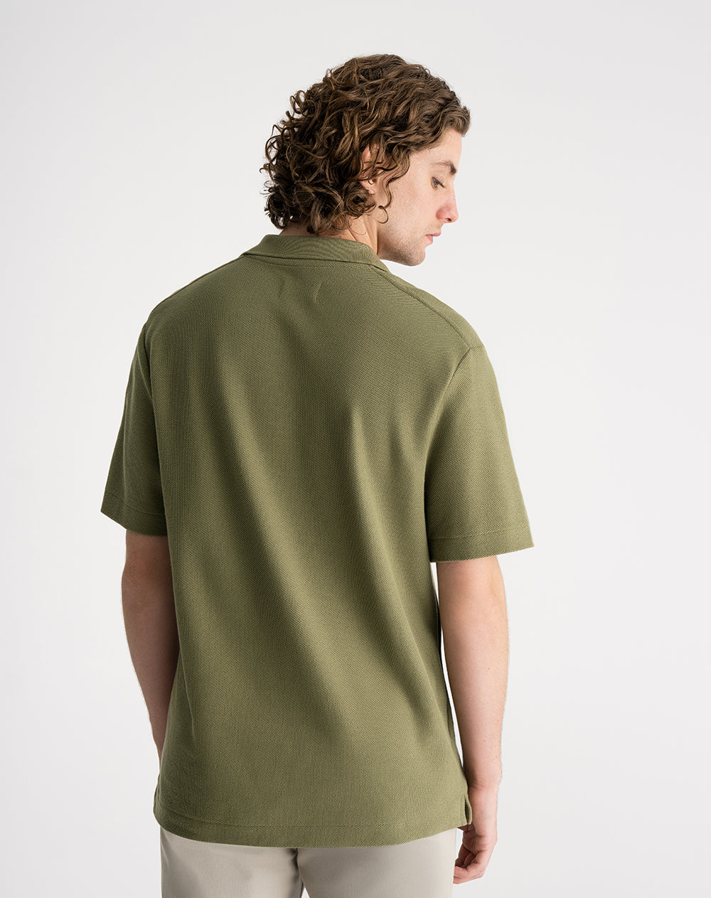 Polo regular algodón verde hombre