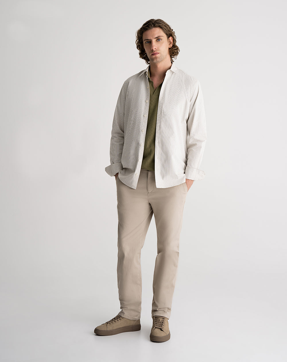 Polo regular algodón verde hombre