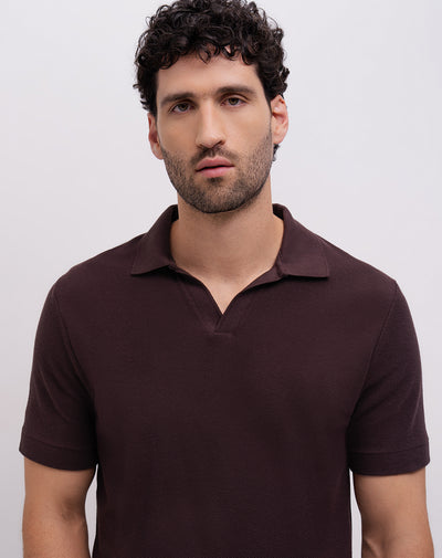 Polo regular algodón vinotinto hombre