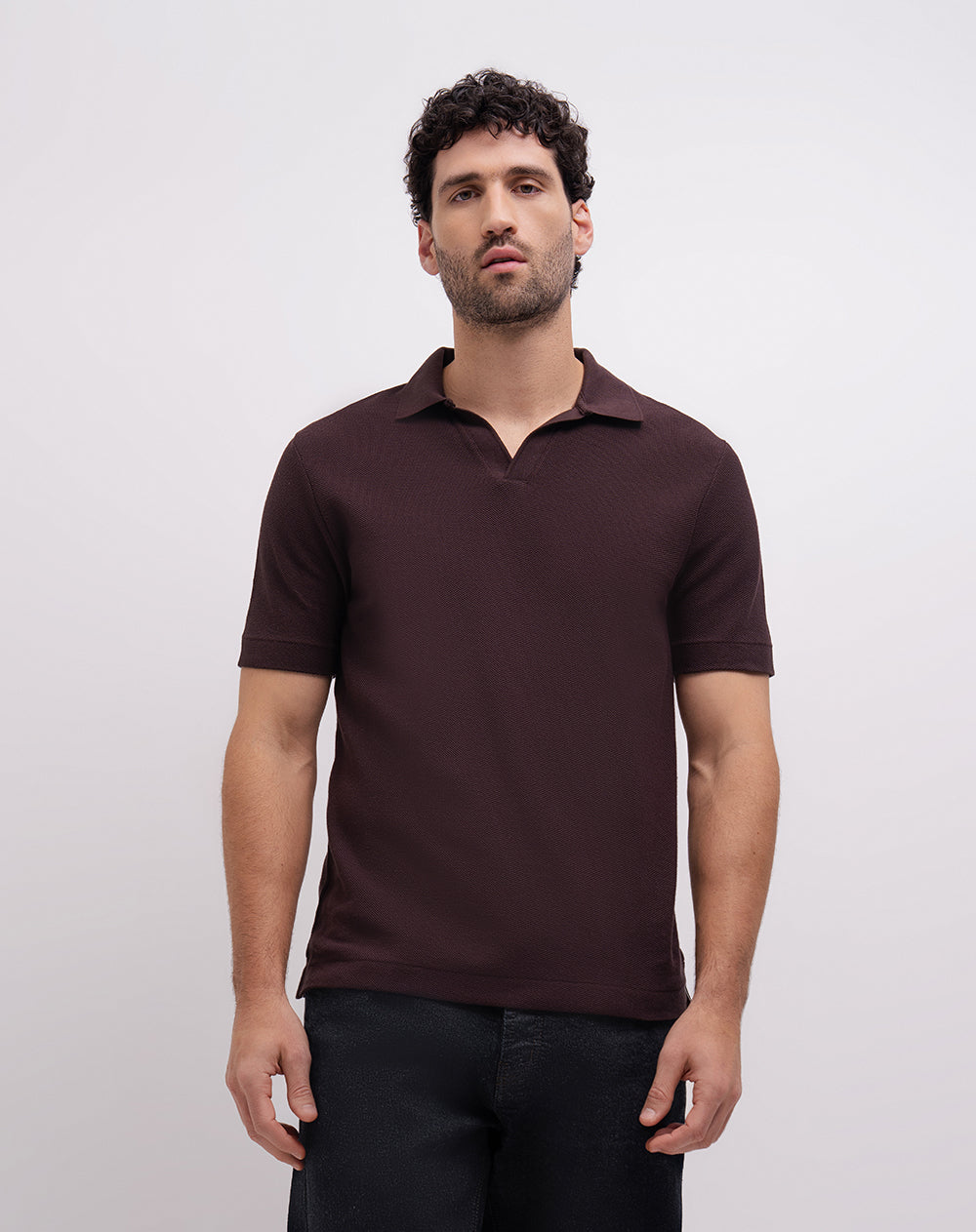 Polo regular algodón vinotinto hombre