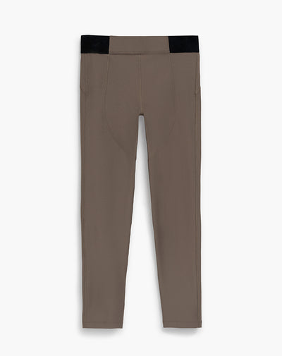 Legging deportivo tiro alto control humedad café mujer